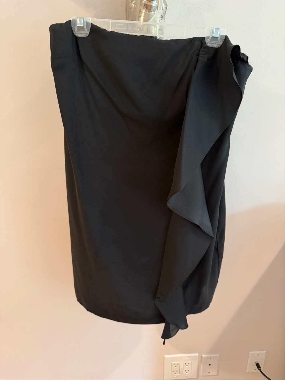 Black Side Ruffle-Detail Women’s Mini Dress